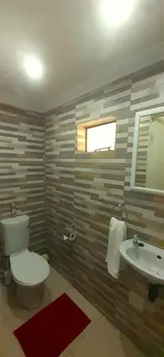 a bathroom with a toilet and a sink at The Dream Guesthouse in Ermelo