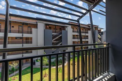 an empty balcony of an apartment building at Smart apartment 322 in Midrand