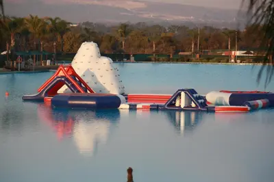 a water slide in the middle of a water park at 1253 The Blyde Crystal Clear 3 Bedroom Garden Apartment in Pretoria