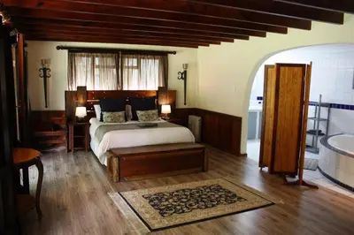 a bedroom with a bed and a tub in it at House On Blyde in Kampersrus AH