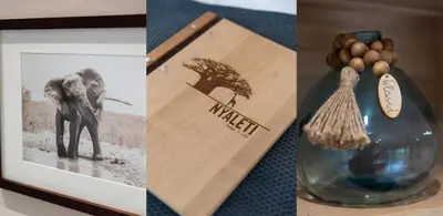 a collage of pictures of an elephant in a bottle at Nyaleti Lodge in Hoedspruit