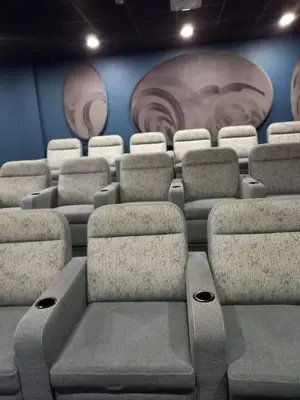 an empty auditorium with chairs and a painting on the wall at The Blyde in Pretoria