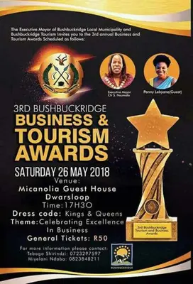 a flyer for an event with a star trophy at Bushbuckridge Micanolia Guest House in Dwarsloop