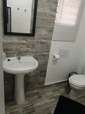 a bathroom with a sink and a toilet at Protea guest house in Pretoria