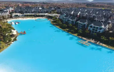 an aerial view of the pool at the resort at The Blyde 1408 in Pretoria
