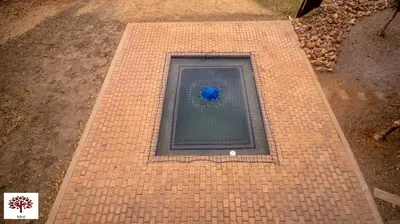a window in the middle of a brick sidewalk at Zebula Golf and Wildlife Estate - The Milky Way Pax 12 - Moi Signature Luxury villa in Mabula