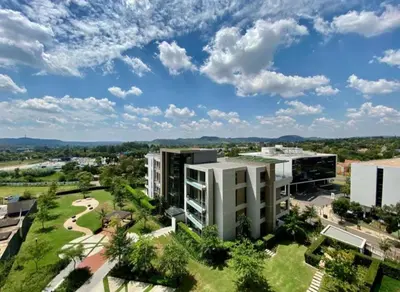 an aerial view of a city with buildings at Menlyn Maine Trilogy Apartment 611 in Pretoria