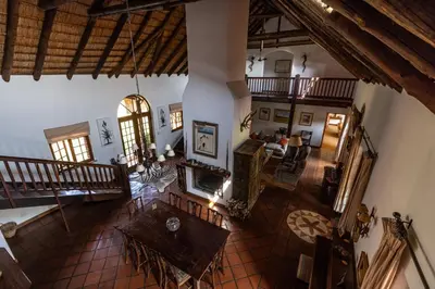 an overhead view of a living room and dining room at Jembisa Bush Home in Melk River