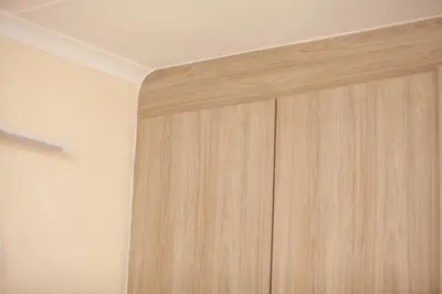 a wooden door in a room with a ceiling at Marelden security estate in Witbank