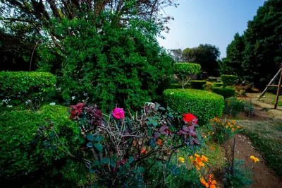 a garden with colorful flowers and bushes at Lunford Garden Cottage in Rayton
