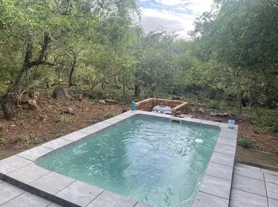 a small swimming pool in the middle of a forest at 2998 on Olifant in Marloth Park