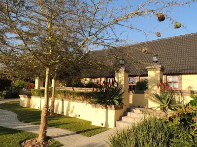 a house with a tree in the front yard at Strawberry Fields Country Manor Guest House in Johannesburg