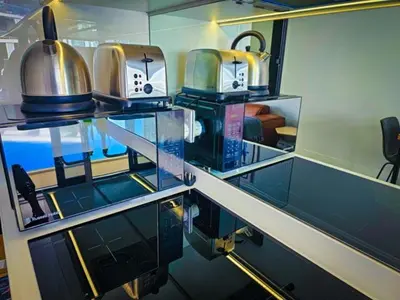 a kitchen with two microwaves on a counter at Luxurious, affordable Ellipse apartment in Midrand