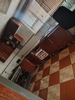 an overhead view of a kitchen with a checkered floor at Molata Rabs in Polokwane