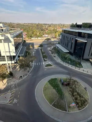 an aerial view of a street in a city at Menlyn Maine Residences 1 bedroom Apartment 505 in Pretoria