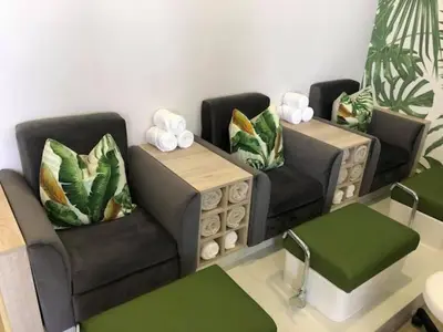 a living room with two couches and a table at 297 The Blyde Crystal Lagoon in Pretoria