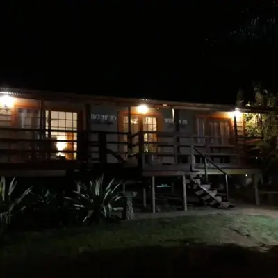 a building at night with lights in front of it at Lala Lapa Self Catering Accomodation in Nelspruit
