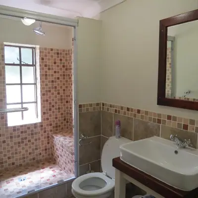 a bathroom with a toilet and a sink at Arum Lily Eloff in Delmas