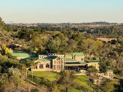 an aerial view of a large house at Mountain Haven in Pretoria