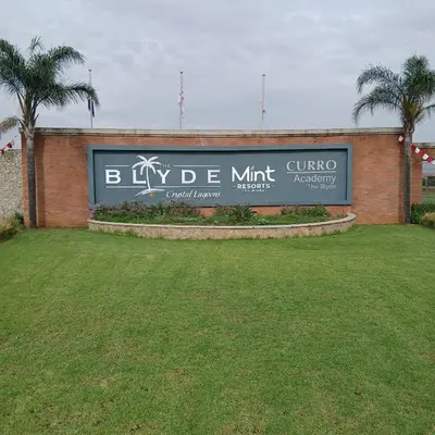 a sign on the side of a building at The Blyde 2 bedrooms Luxe Marvelous Apartment in Pretoria