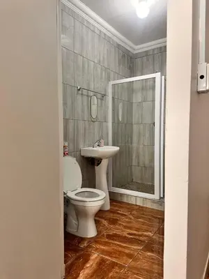 a bathroom with a toilet and a sink at Creekside Guest House Middelburg in Middelburg