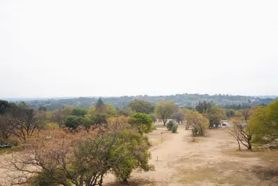 a dirt road with trees in the distance at Urban Oasis Retreat in Midrand