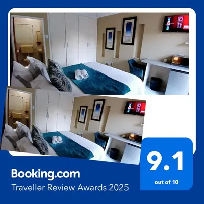 a collage of pictures of a hotel room with two beds at Risima guest house in Kempton Park