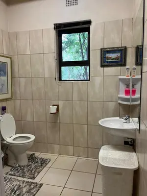 a bathroom with a toilet and a sink at Blyde River Studio Units - bottom unit in Hoedspruit