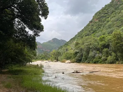 a river with trees on the side of a mountain at Blyde River Studio Units - bottom unit in Hoedspruit