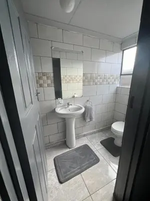 a bathroom with a sink and a toilet at Exodus Guesthouse in Driekop