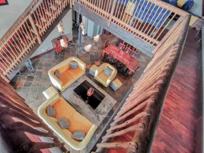 an overhead view of a living room in a house at Sunshine Retreat @ Zebula in Mabula