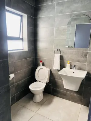 a bathroom with a toilet and a sink at Zindiza Guesthouse 2 in Witbank