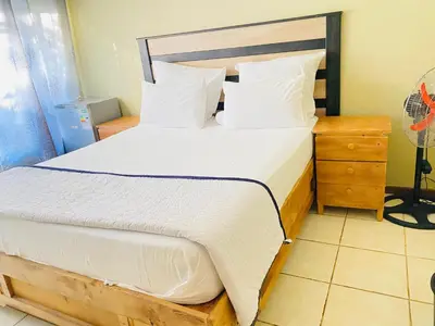 a bedroom with a large bed with white sheets and pillows at c and c guest house pretoria north in Pretoria