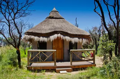 a small hut with a grass roof at Wildside Safari Camp in Golders Green