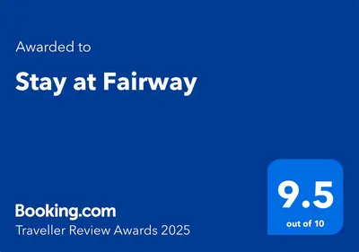a blue sign that says stay at fairway with a screenshot at Stay at Fairway in Centurion
