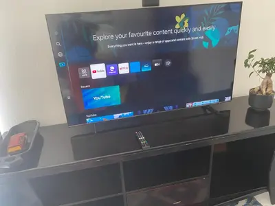 a flat screen tv sitting on top of a table at Mamuka Africa II in Midrand