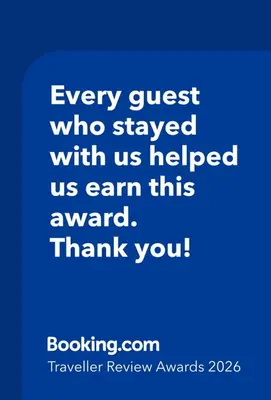 a blue text box with the words ever guest who stayed with us helped us earn at Circa Lynwood flats,unit 223 Menlyn in Pretoria