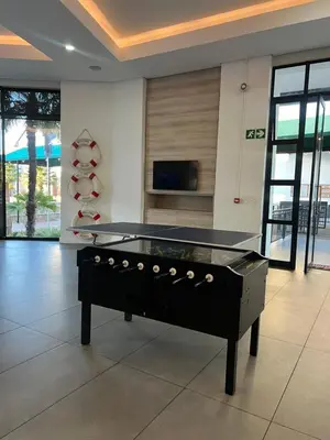 a ping pong table in a room with at The Blyde Bliss in Pretoria