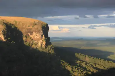 an aerial view of a mountain with a lake at Panaroma View in Graskop