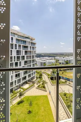 a view from a balcony of a building at Shapz at Ellipse-Waterfall in Midrand