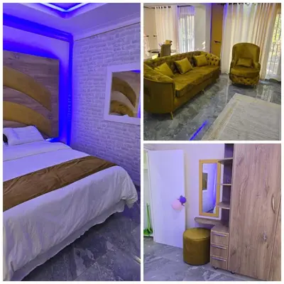 three pictures of a bedroom with a bed and a couch at Best Property Projects in Modimolle