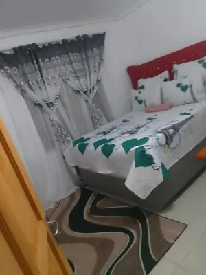 a bedroom with a bed with a curtain at Thiwani Guest House in Tembisa