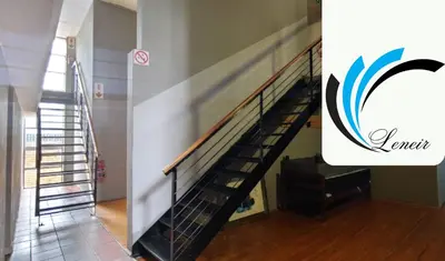 a stairwell in a house with a stair railing at Leneir in Pretoria