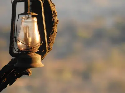 an old lamp with a view at Hayoma Lodge in Tshipise
