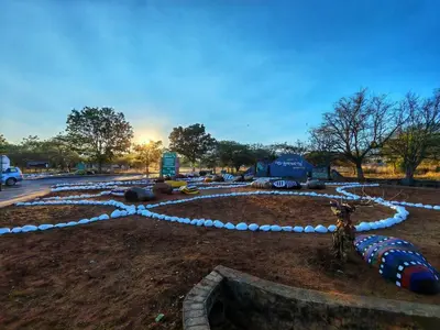 a large circle of rocks in a park at Makhonjwa Rose Barberton in Barberton