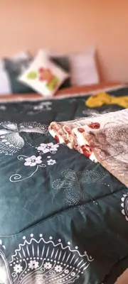 a slice of pizza sitting on top of a table at Masha accomodation in Jane Furse