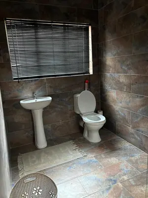 a bathroom with a toilet and a sink at Lulus bistro in Middelburg