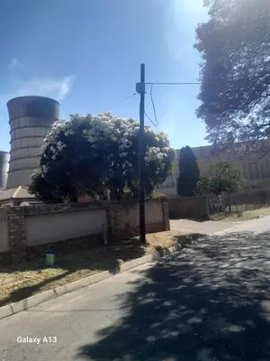 a tree with white flowers on it next to a building at Torremolinos City in Kempton Park