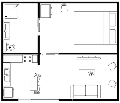 a floor plan of a small house at Cycad Self Catering in Groblersdal