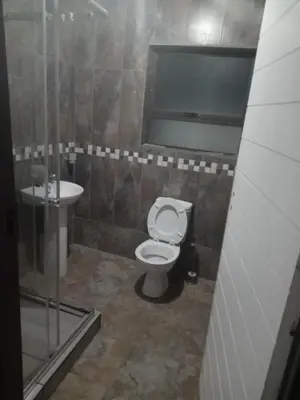 a bathroom with a toilet and a sink at Elangeni Guest House in Mahubahuba